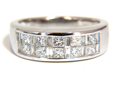 PLATINUM 2.00CT NATURAL DIAMONDS BAND G/VS BAGUETTE PRINCESS CHANNEL BRILLIANT*v