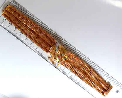 Vintage Argentina Republic 18kt Flex Mesh Tubular .50ct. Diamonds Bracelet *v