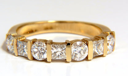 1.40ct BATURAL DIAMONDS PRINCESS ROUND NATURAL RING CHANNEL BAND 14KT G.VS *v