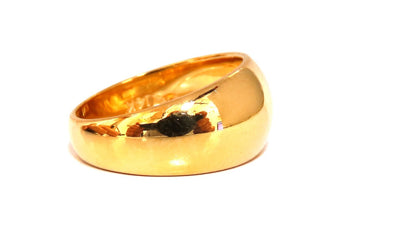 9mm Wide Classic 14kt Gold Band Semi Domed High Shine *v