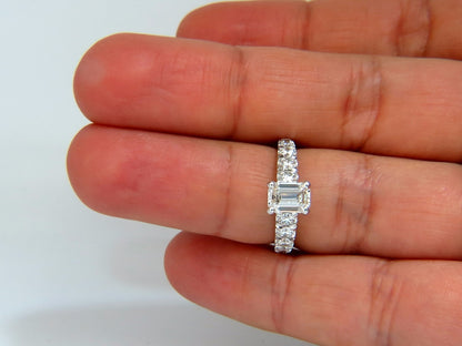 GIA Certified 1.08ct Emerald Cut  natural diamond ring 1.20ct. 18kt H/Vs1 *v