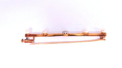 Prominent Estate Elite 0.50ct Natural diamonds Tie Bar Brooch Pin 14kt 12553 *v