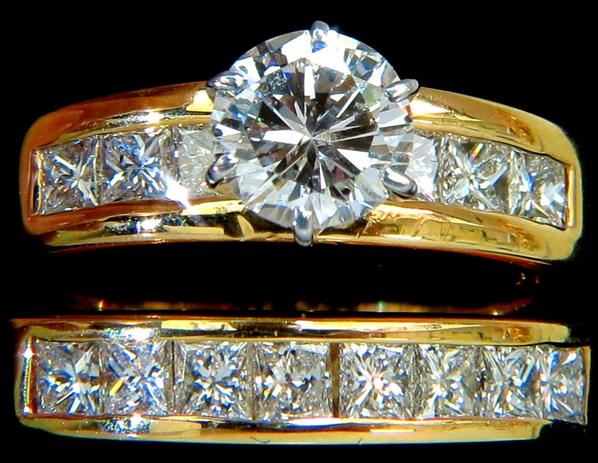 2.50CT NATURAL DIAMONDS ENGAGEMENT RING MATCHING BAND 14KT *v