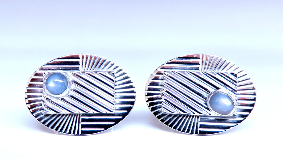 2ct Natural Sapphire Art Deco Cufflinks 14kt 12478 *v