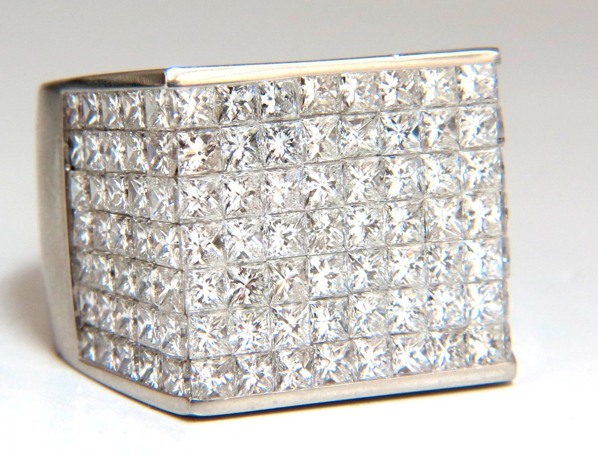 7.00ct Princess Cut Natural Diamonds Platinum Ring Heavyweight Prime *v
