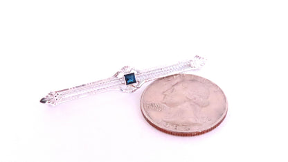 Renaissance Revival Vintage Sapphire pin 10kt 12535 *v