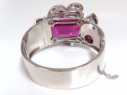 GIA Lab Pink Sapphire Diamonds Ruby Bangle Bracelet Parisian Posh Deco *v