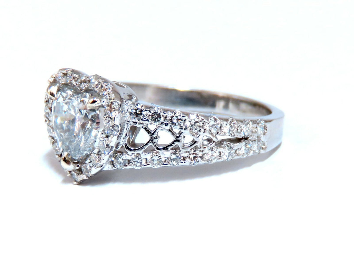 GIA Certified 1.27ct Heart Shape Natural Diamond Cluster Ring 14kt *v