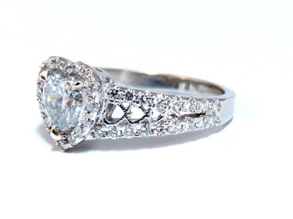 GIA Certified 1.27ct Heart Shape Natural Diamond Cluster Ring 14kt *v