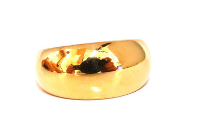 9mm Wide Classic 14kt Gold Band Semi Domed High Shine *v