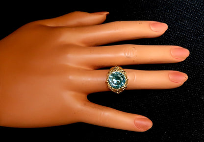 GIA Certified 6.08ct Lab Spinel Ring 14kt *v