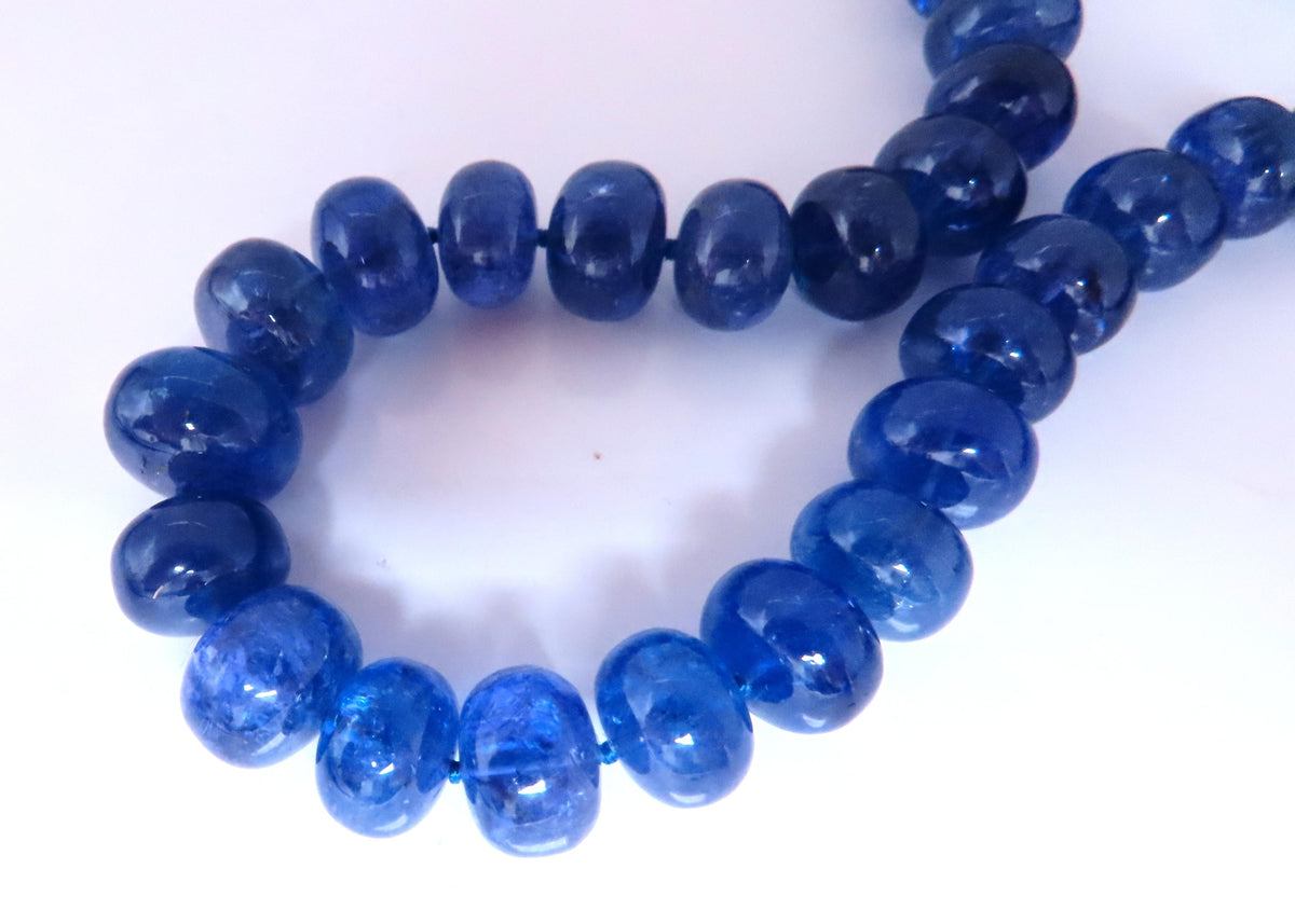 GIA Certified Natural Tanzanite Bead Necklace 12417 *v