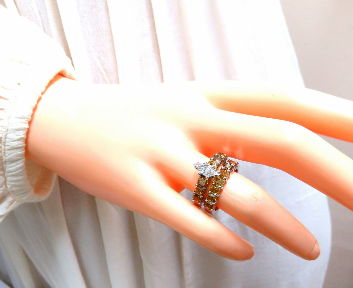 GIA Certified .50ct Natural Marquise & Fancy Color Diamonds Ring *v