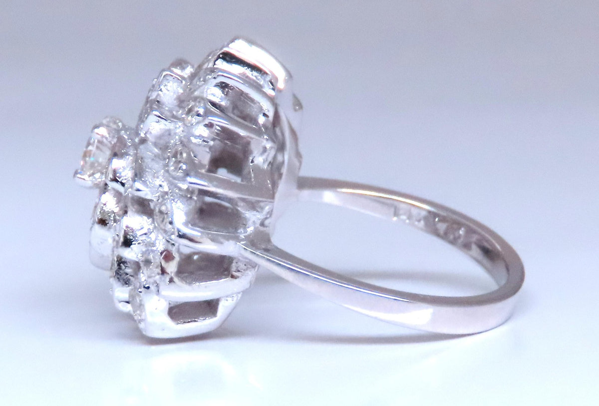 1.10ct natural diamonds cluster circular dome ring 14kt 12427 *v