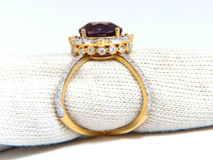 GIA Certified 3.96ct Natural Vivid purple sapphire diamonds ring *v