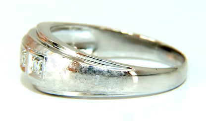 Mens .15ct natural round cut diamonds wide band bead 14 karat *v