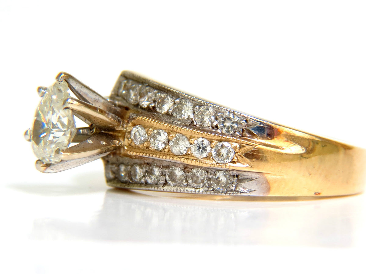 1.00CT BRILLIANT PEAR SHAPE NATURAL DIAMOND RING 14KT CROSSOVER *v