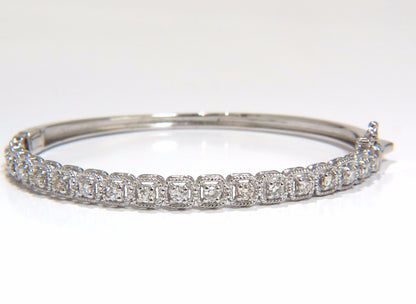 .90CT SQUARED ROPE TWIST ENCASE NATURAL DIAMONDS BANGLE BRACELET 14KT *v