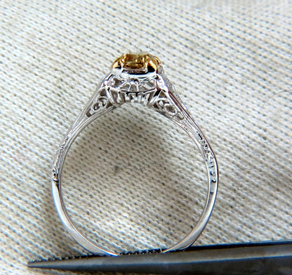 .57ct Natural Fancy Orange Brown Diamond Vintage Gilt Ring 14 Karat *v