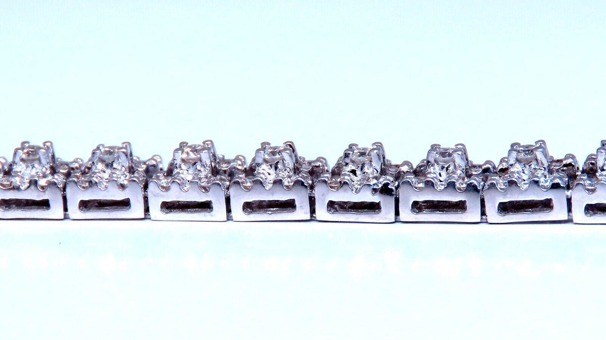 Tennis Bracelet 1.75ct Natural Round Diamonds 14kt Gold Three Row *v