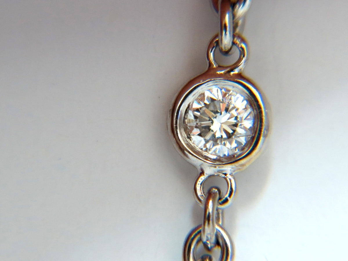 1.00ct. DIAMONDS DANGLING CIRCLE WITHIN CIRCLE BY YARD NECKLACE 18KT *v