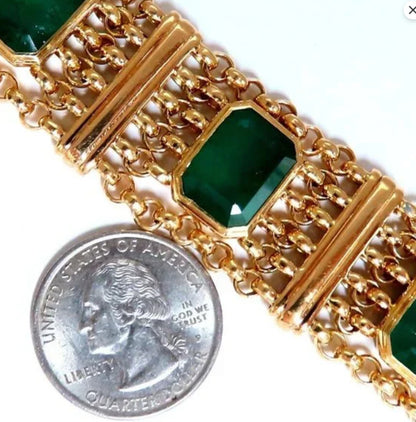 GIA Certified Vintage Emerald Bracelet 60ct 18kt Gold 12238 *v