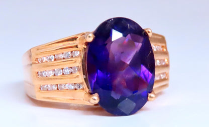 Natural Amethyst Diamonds Cathedral Ring 18kt gold Ref 12299 *v