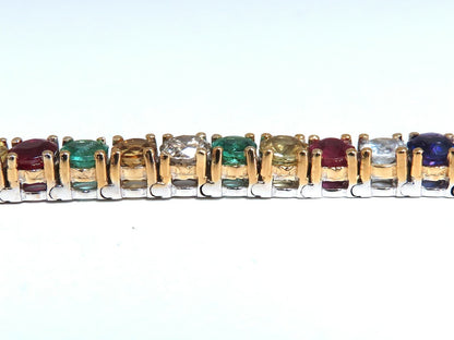 13.45Ct Natural Spinel Emerald Sapphire Ruby Amethyst Diamond Bracelet 14kt *v