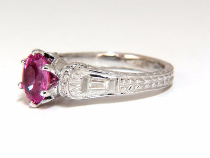 GIA Certified 1.90ct Natural No Heat Pink Sapphire Diamonds Ring 14kt *v