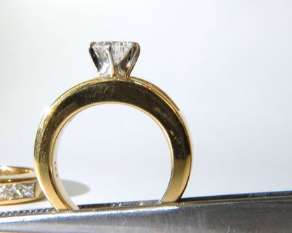 2.50CT NATURAL DIAMONDS ENGAGEMENT RING MATCHING BAND 14KT *v