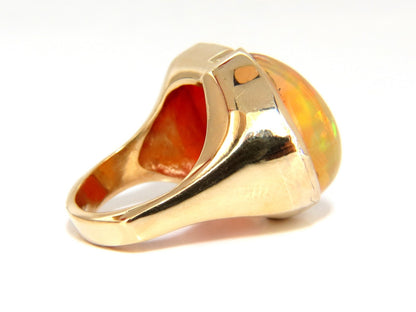 17.44ct Natural Opal & Garnet Diamonds ring 14kt Deco Prime *v
