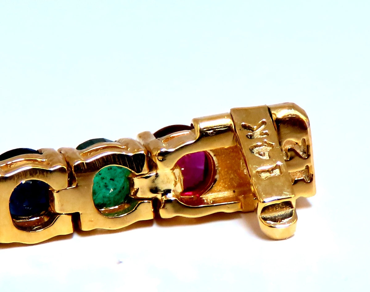 11.80ct Natural Sapphire Ruby Emerald Amethyst Tennis Bracelet 14kt Gem Line *v