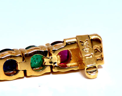 11.80ct Natural Sapphire Ruby Emerald Amethyst Tennis Bracelet 14kt Gem Line *v