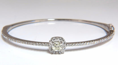 .95ct natural round diamond cluster halo bangle bracelet 14kt *v