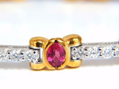 3.76ct natural ruby diamonds tennis bracelet 14kt gold vivid red *v