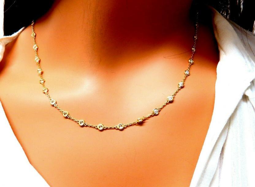 2.46ct Diamonds Eternity Station Yard Double Wrap Necklace 14kt I/vs 12322 *v