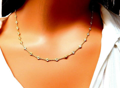 2.46ct Diamonds Eternity Station Yard Double Wrap Necklace 14kt I/vs 12322 *v