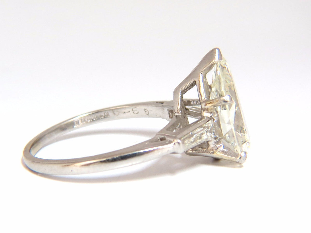 GIA Certified 3.77ct Pear Shape Natural Diamond Ring Platinum Classic *v