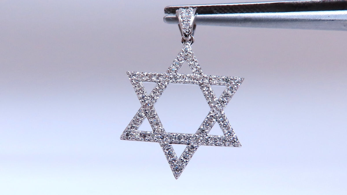 .40ct round natural diamonds star pendant 14kt 20mm *v