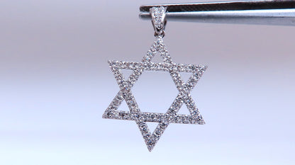 .40ct round natural diamonds star pendant 14kt 20mm *v