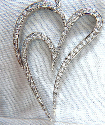3.00ct ROUND DIAMONDS MODERN SWIRL HEART PENDANT G / VS 14KT & CHAIN 10326 *v