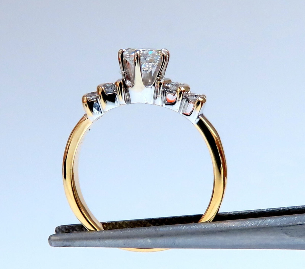 GIA Certified .51ct Natural Round Diamond solitaire ring E/I2 +Band 14kt gold *v