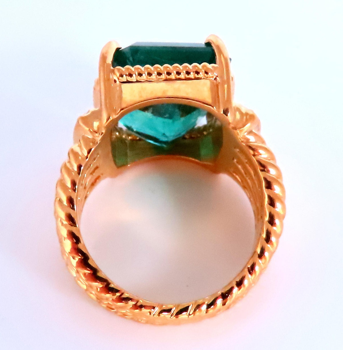 GIA Certified 12.70ct Natural Emerald Diamonds Ring 18kt 44214 *v