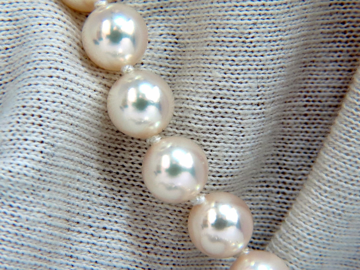 GIA Certified 53 Natural Akoya Pearls Necklace Saltwater Pinctada Fucata 18kt *v
