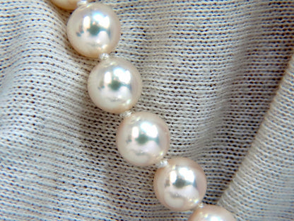 GIA Certified 53 Natural Akoya Pearls Necklace Saltwater Pinctada Fucata 18kt *v