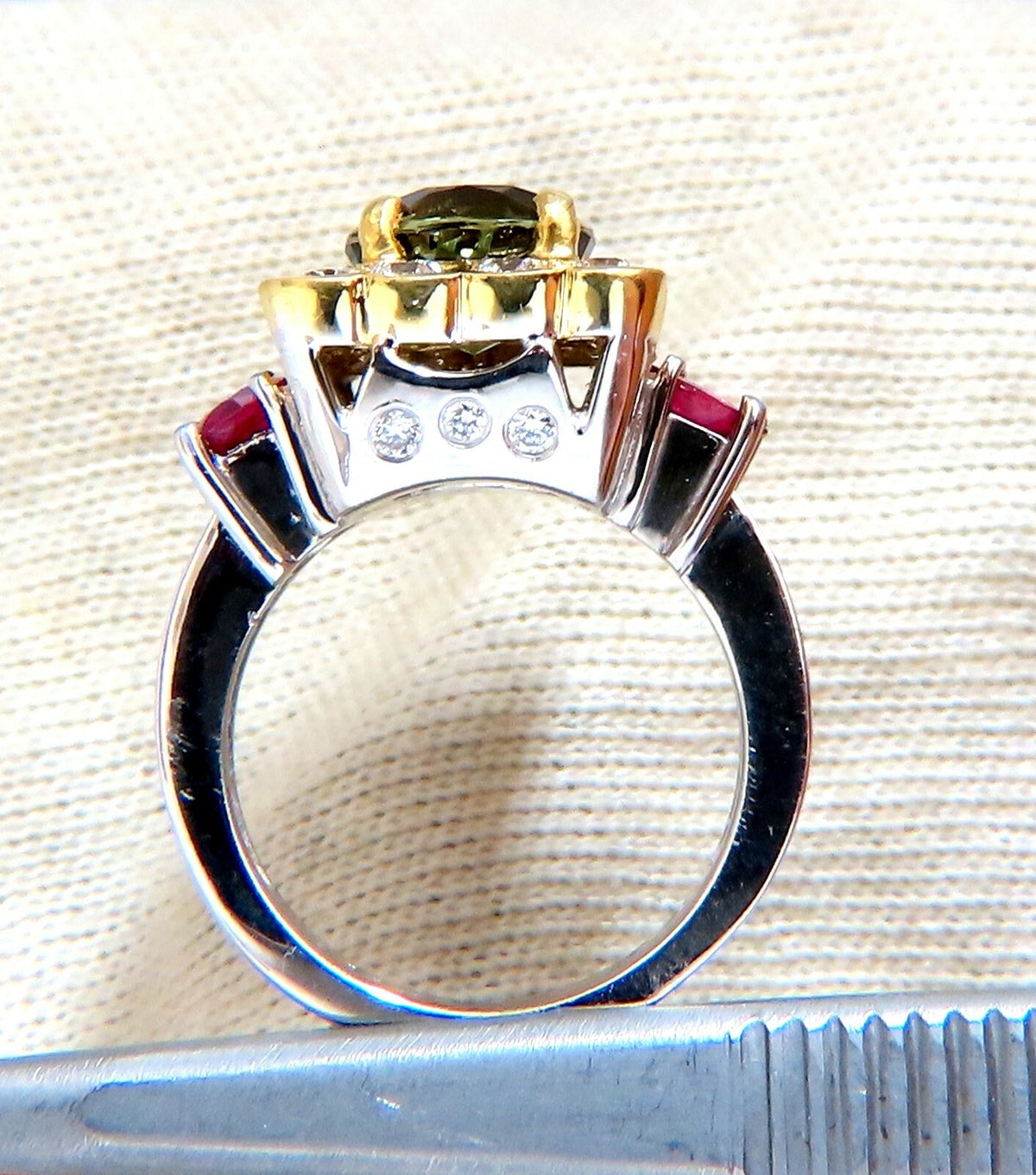 GIA Certified 3.48 carat natural color change alexandrite Ruby diamond ring *v