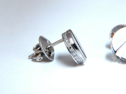 .40ct Natural Diamonds Mod- Goth Deco Flat Screw Stud Earrings 14kt *v