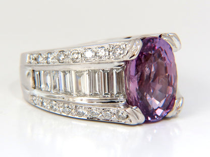 GIA 8.50ct natural no heat sapphire diamond ring 14kt. unheated purple pink *v