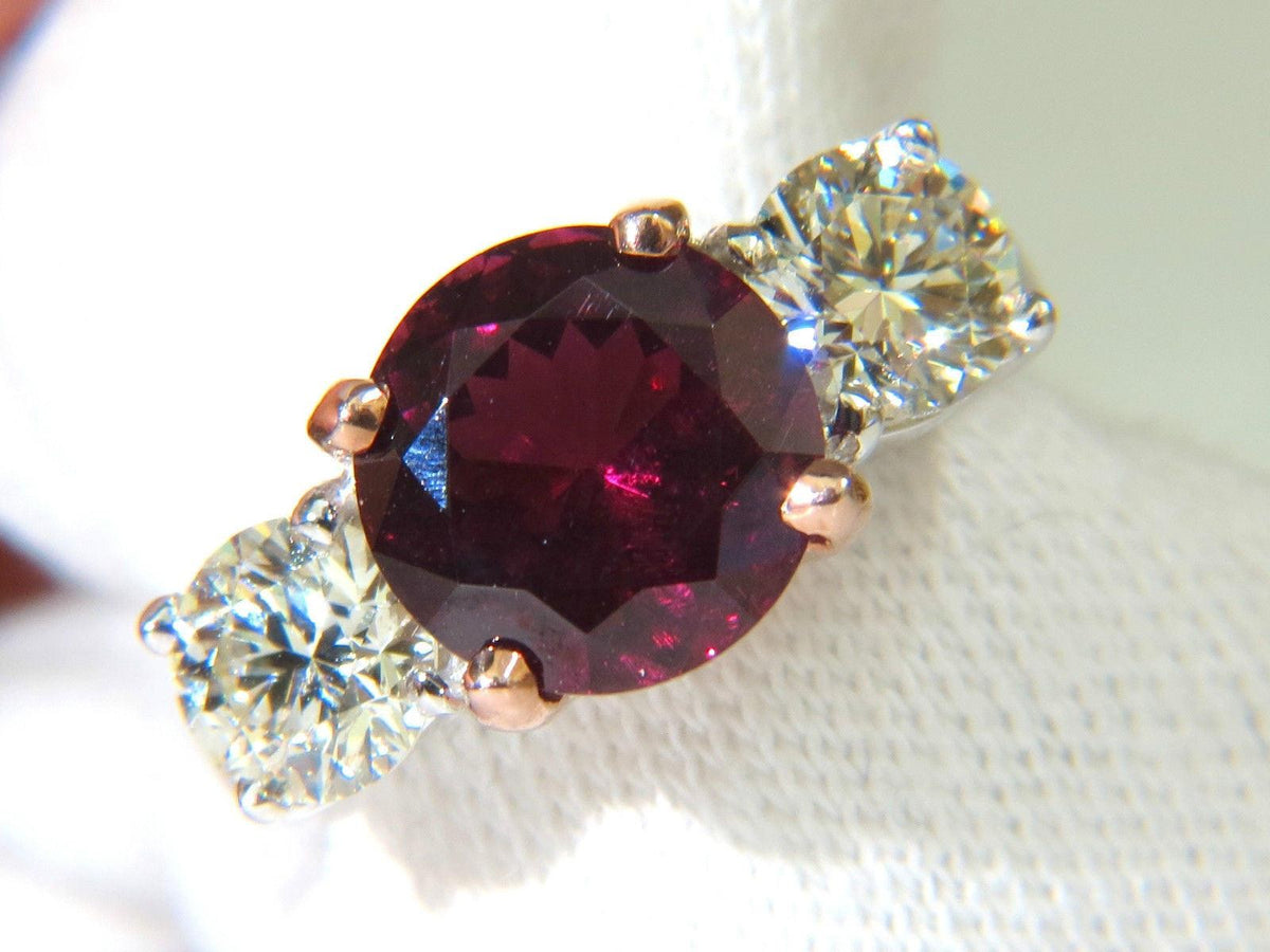 5.13ct Natural Tourmaline Diamonds Ring 14kt Classic Three 10021 *v
