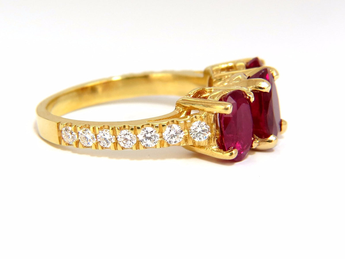 GIA Certified 4.94ct natural vivid red Burma ruby diamonds ring 18kt*v